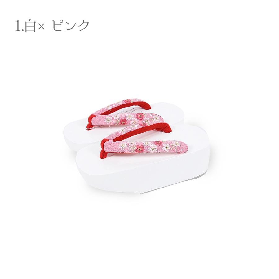 子供用ぽっくり・こっぽり 21cm 七才用 刺繍鼻緒 刺しゅう 女児 子供用ぽっくり・こっぽり 21cm 七才用 刺繍鼻緒 刺しゅう 女児