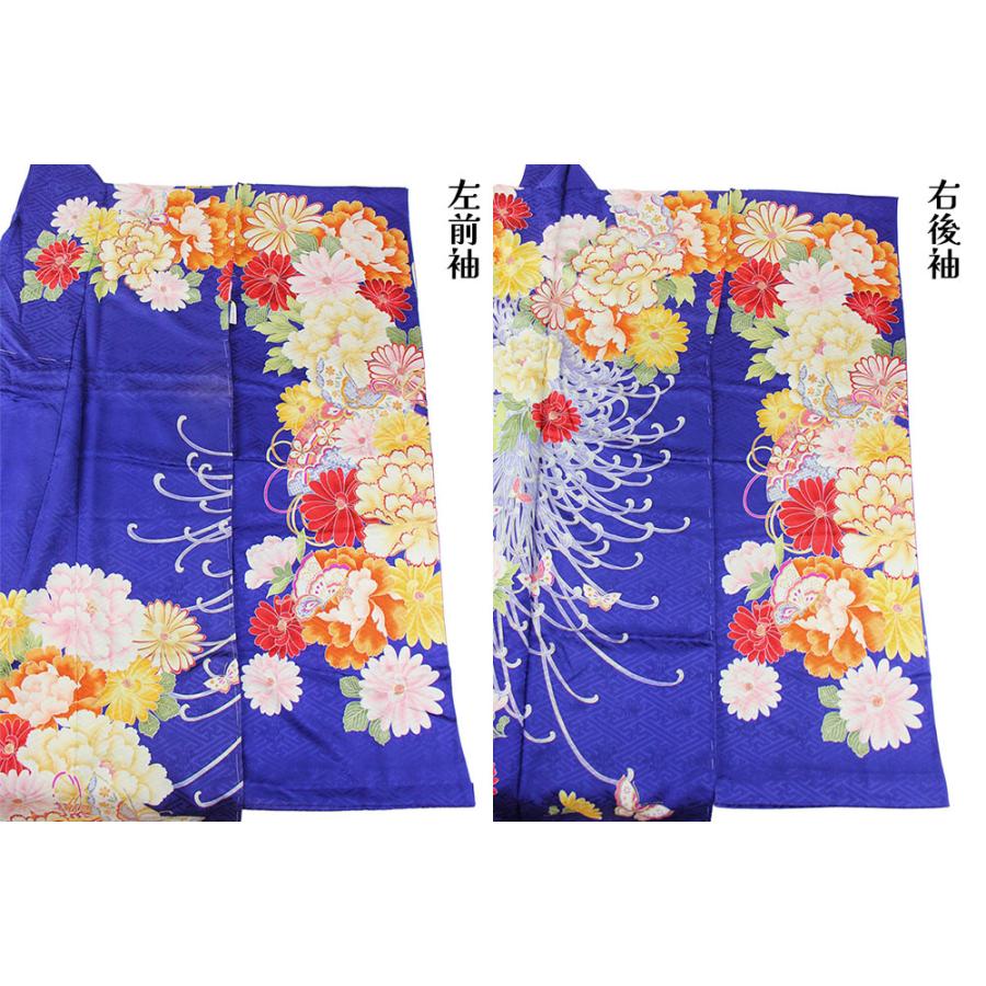 呉服屋 訳あり正絹 振袖 仮絵羽 京友禅 未仕立て品 一部刺繍有 仕立ての練習用に最適 舞台衣装としても 成人式 オーダーメイドの画像