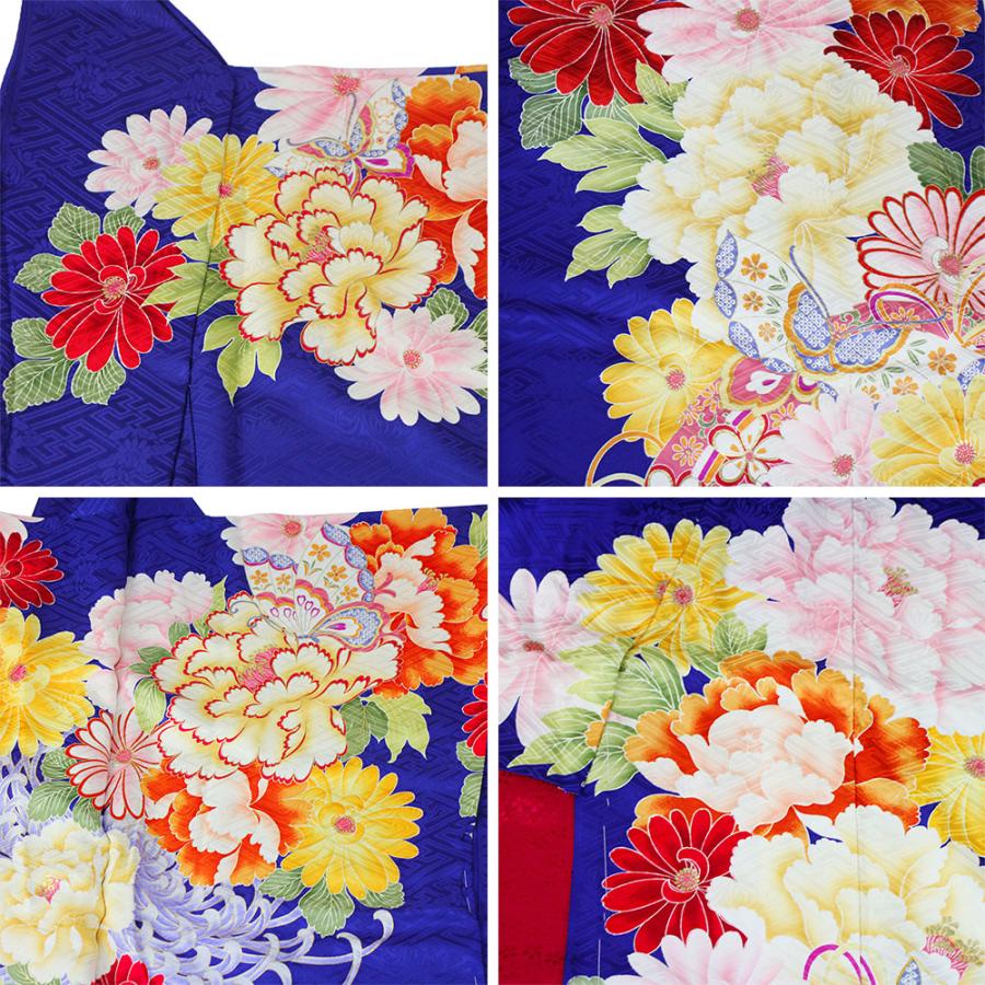 呉服屋 訳あり正絹 振袖 仮絵羽 京友禅 未仕立て品 一部刺繍有 仕立ての練習用に最適 舞台衣装としても 成人式 オーダーメイドの画像