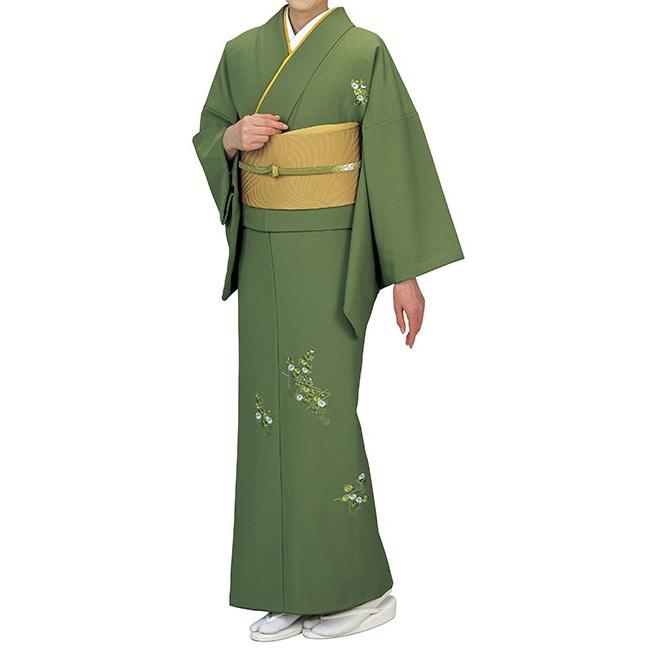 踊り衣裳青丹（あおに） 取り寄せ商品 「日本の踊り」掲載 踊り絵羽 女性用 レディース 洗える着物 刺繍が施された品のあるお着物