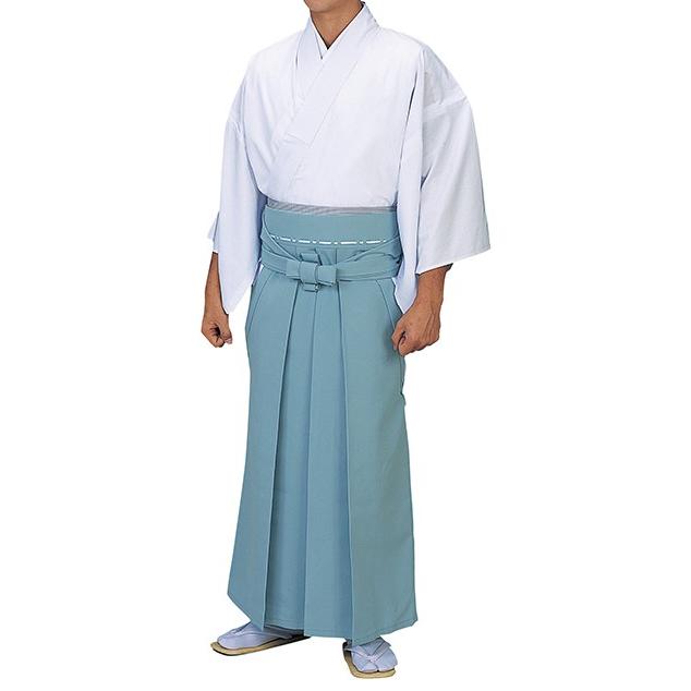 神寺用衣裳【神職用袴 景印】角マチ型 水色 取り寄せ商品 「日本の踊り