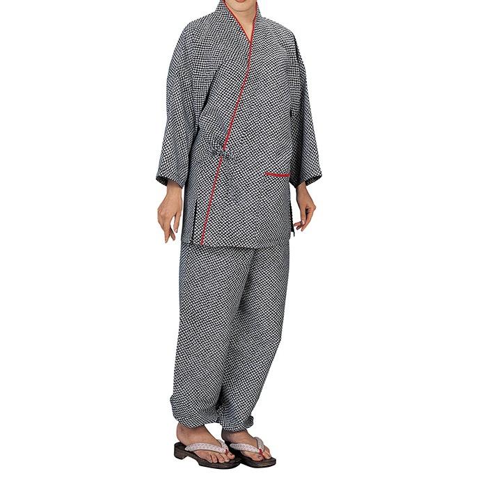 踊り衣裳【割烹用作務衣 膳印】白×黒 取り寄せ商品 「日本の踊り」掲載 割烹料理店 和食店 制服 作務衣 女性用 レディース 洗える着物
