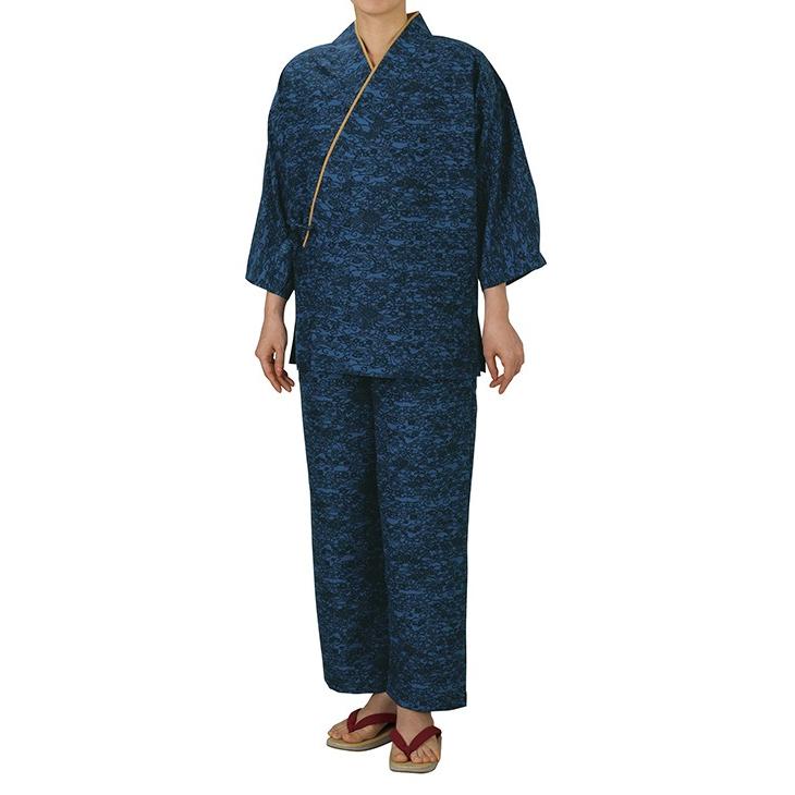 踊り衣裳【割烹用作務衣 逸印】紺 取り寄せ商品 「日本の踊り」掲載 割烹料理店 和食店 制服 作務衣 女性用 レディース 洗える着物