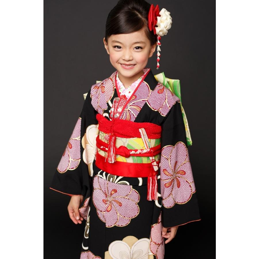 七五三 着物 7歳 紅一点 正絹 日本製 生地使用 ブランド 黒 七五三 着物 7歳 紅一点 正絹 日本製 生地使用 ブランド 黒