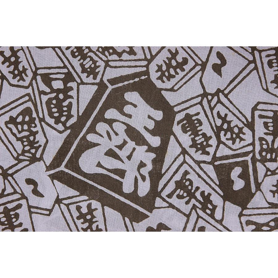呉服屋 竺仙謹製 男物 浴衣 反物 うす茶×こげ茶 幅広 小幅 両耳注染 本