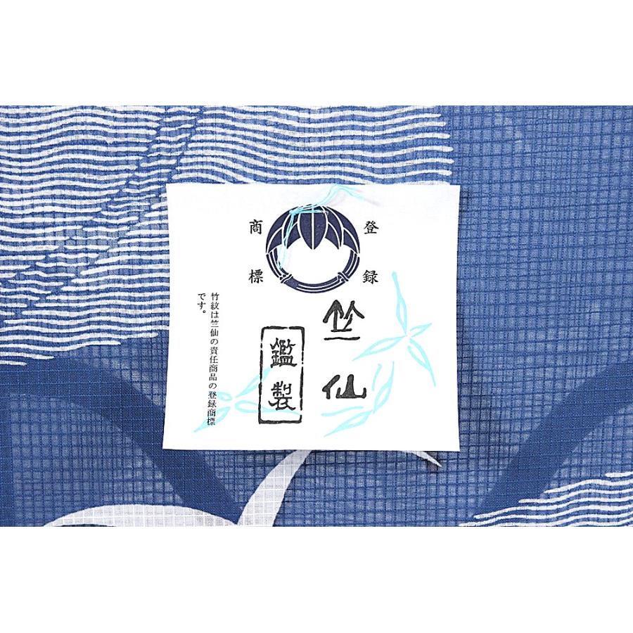 呉服屋 新柄 竺仙謹製 女物浴衣 反物 青×白（かもめ） 紅梅小紋 綿紅梅