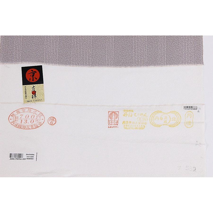 呉服屋 正絹 江戸小紋 着尺 反物 茶（小花） グレー（縞） 日本製 絹