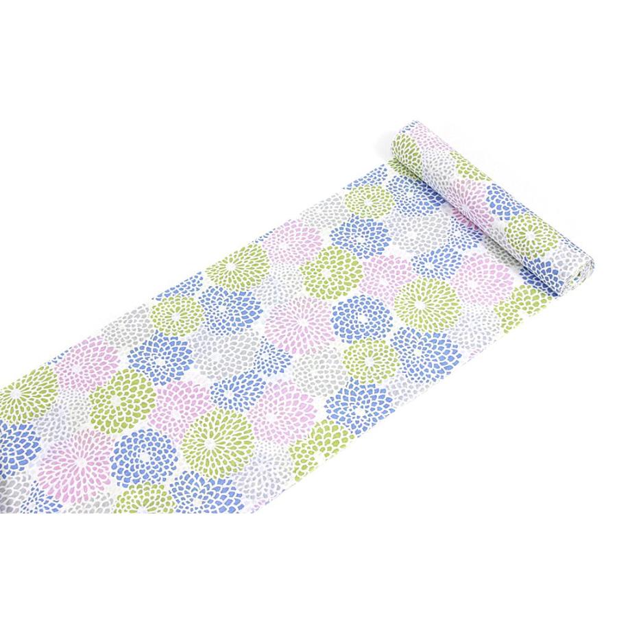 呉服屋 新柄 SOUSOU 女物浴衣 反物 菊づくし 恵風 白（青花・ピンク花
