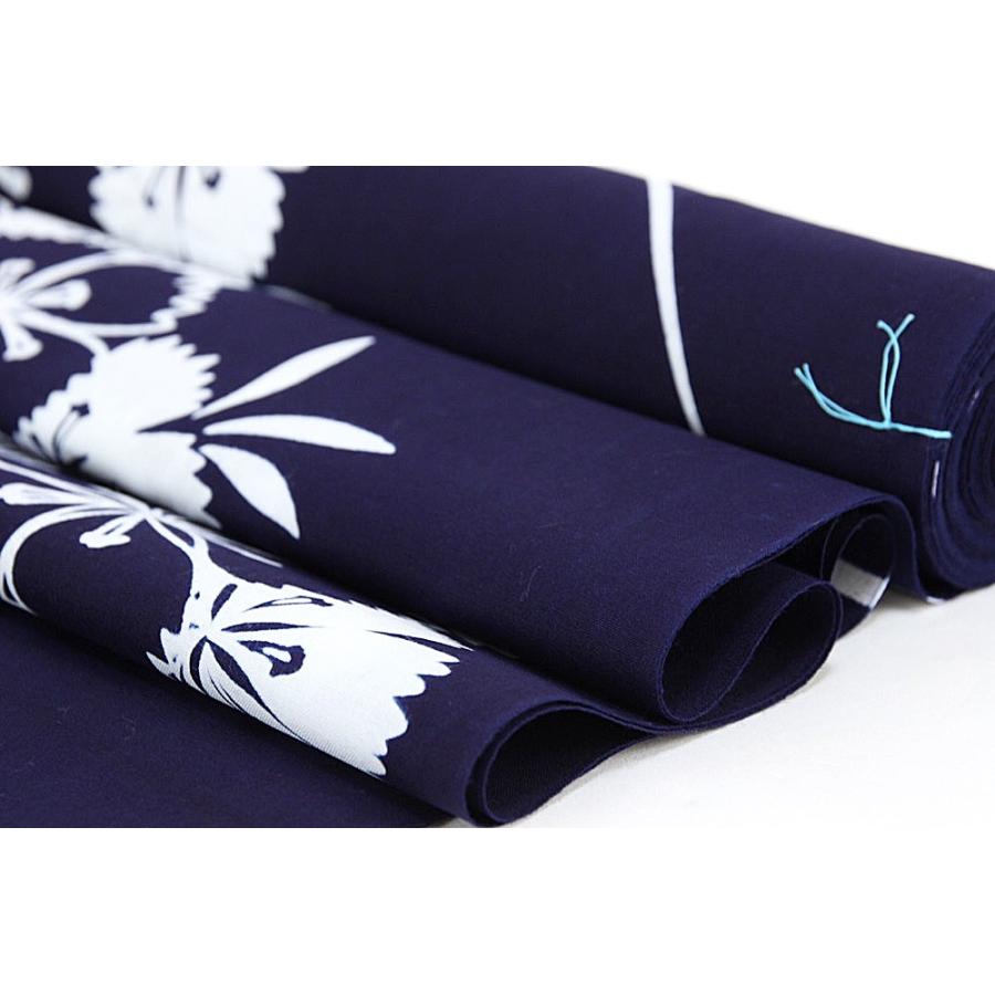 竺仙謹製 女物浴衣反物コーマ地染め 注染 本染め 小幅 本耳 両耳