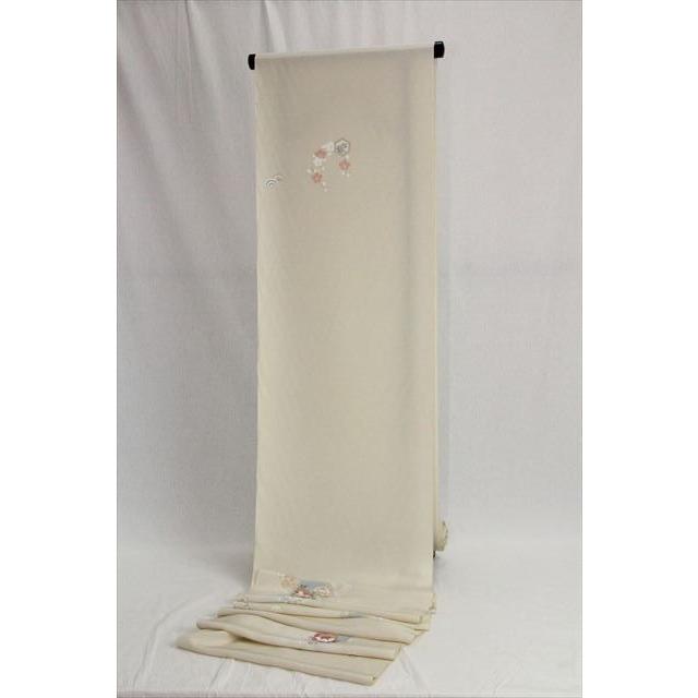 正絹附下着尺 反物訪問丹後ちりめん生地使用 若芽色ぼたん 菊 梅  