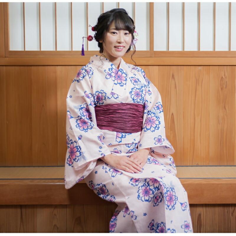 浴衣 レディース 綿麻 麻混 レトロ モダン 大人 仕立て上り品 ゆかた