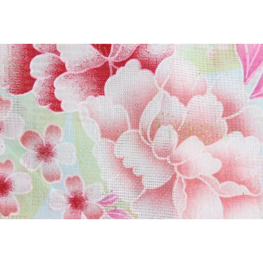 浴衣 レディース 可愛い 綺麗 お洒落 花柄 ピンク 水色 変わり織り 夏