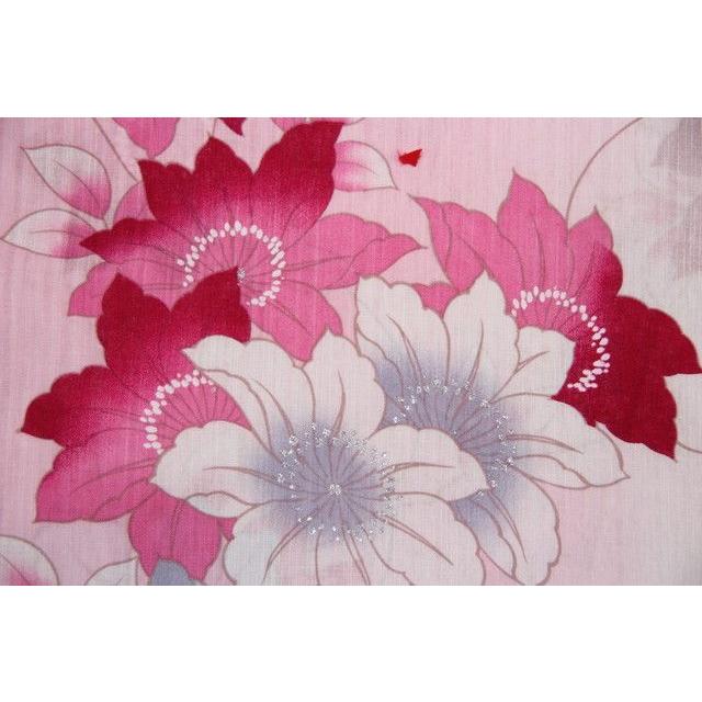 大人気！ピンクロング浴衣✿可愛い花柄で夏デートに最適！ 楽天市場】送料無料 【あす楽】【浴衣3点セット】ピンク地に大柄