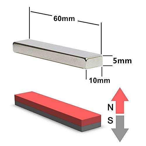 60x10x5mm 4本 超強力 冷蔵庫 バーマグネット 磁石 強力な棒磁石 超強力マグネットバー 冷蔵庫、キッチン、オフィス、工芸、吊り橋 家庭用パワーマグネット 産業｜toshichan-shop｜03