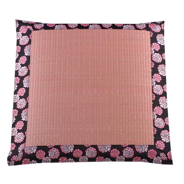 65×65cmモダンリバーシブル座布団「バラ（ピンク）」p14no302sn0148