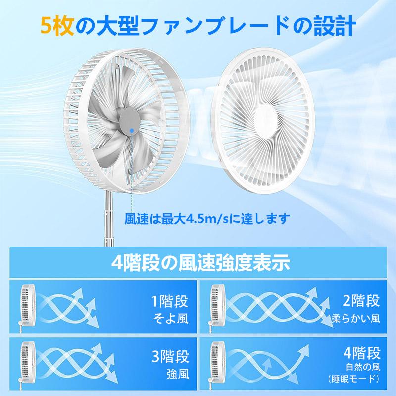サーキュレーター 扇風機 首振り リビングファン 4時間タイマー 4段階