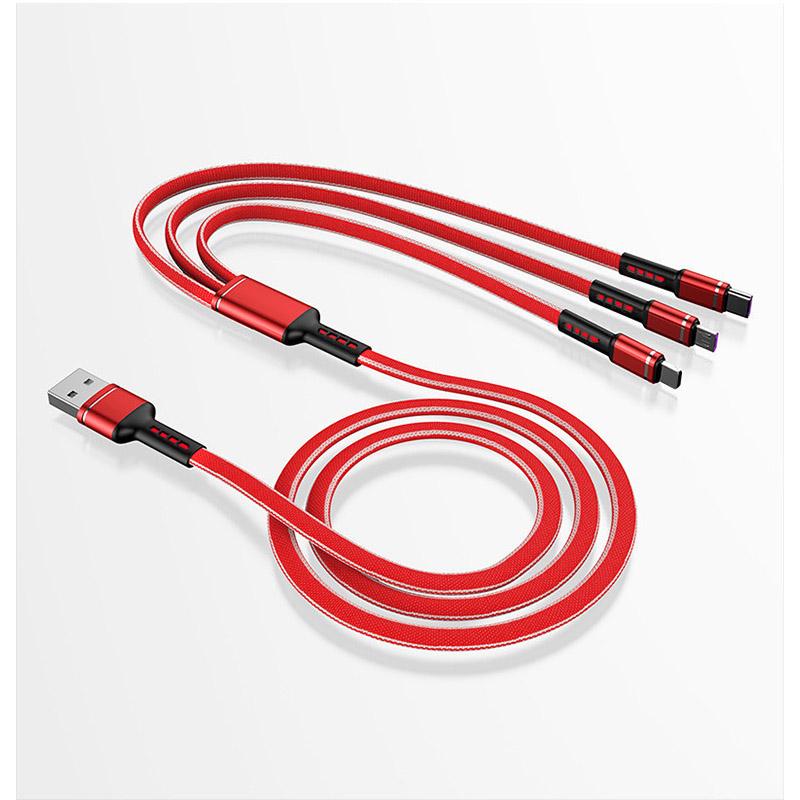 データ ケーブル 3in1 急速充電 Android type-c iPhone 耐久性 DC充電