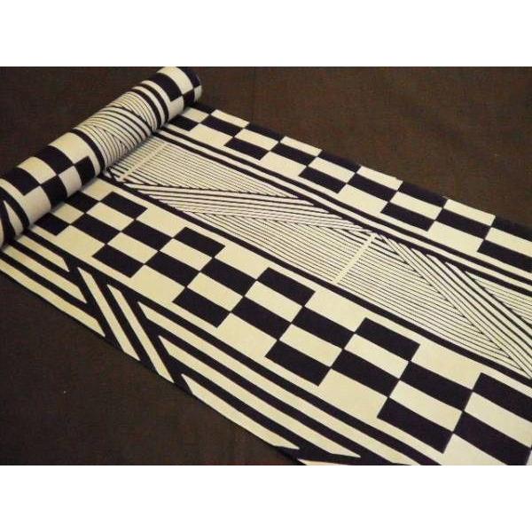 楽天1位 おすすめ柄 メンズ注染浴衣反物 濃紺 灰茶色 モダンな図形デザイン 男ゆかた 新発売の Kuljic Com