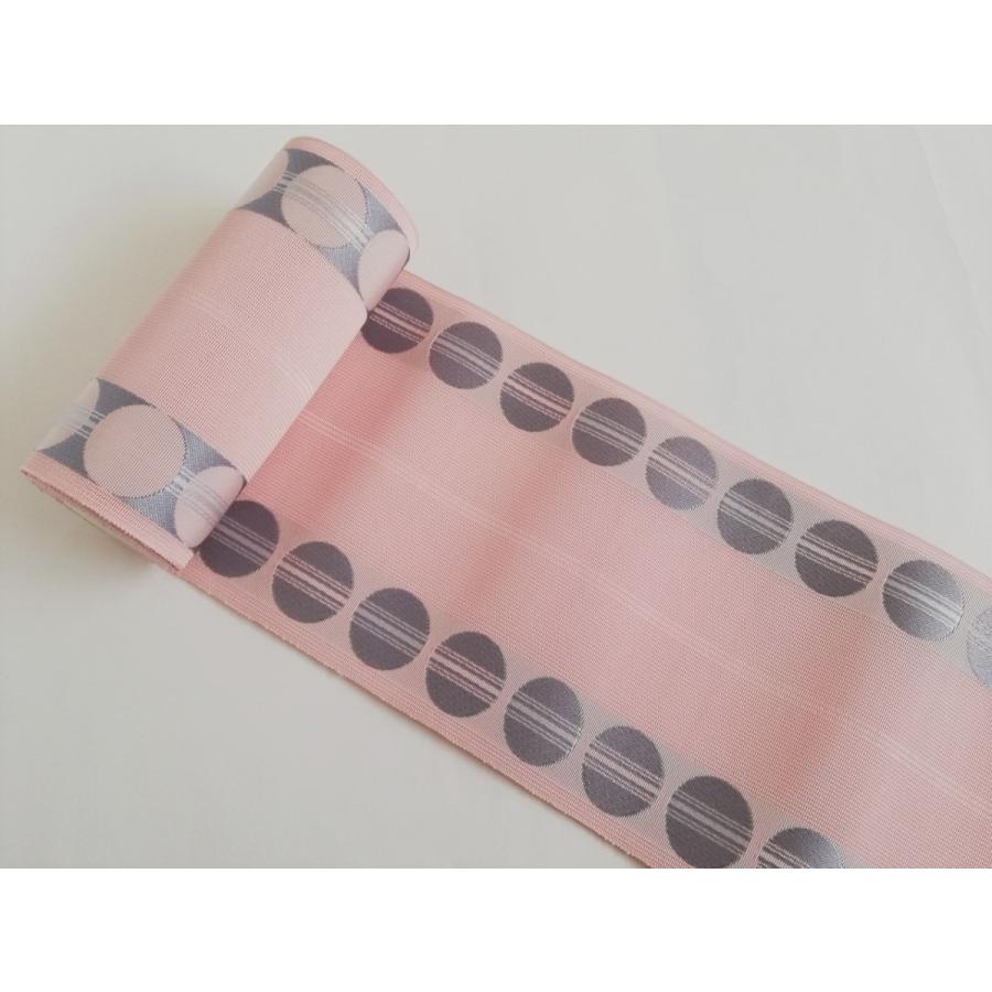 上質で快適 うすピンク 博多浴衣帯 正絹 紗 ひとえ帯 横段取り方 薄グレー丸ドット 個性的 オシャレ ひとえ 半巾帯 竺仙浴衣や七緒ゆかたにおすすめ 現物限り 宅送 Nicmosul Org