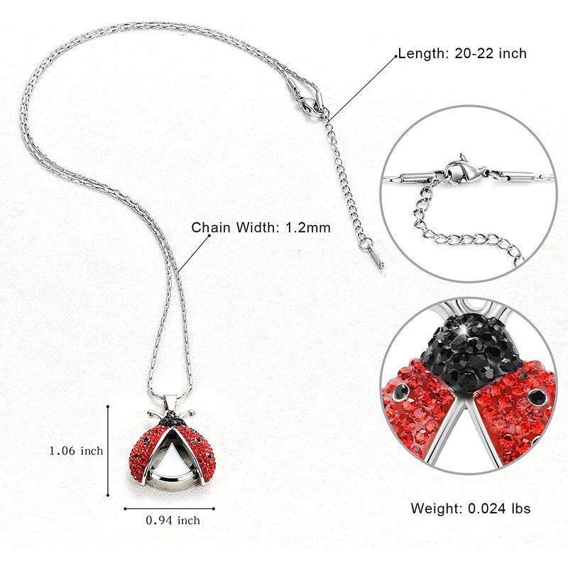 限定製作】 Jewelry Cremation constantlife Ladybug Transpar Ashes for Necklace  Urn ネックレスチェーン