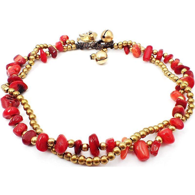 Bijoux De Ja Handmade Red Carnelian Stone Elephant Charm Brass Beads A