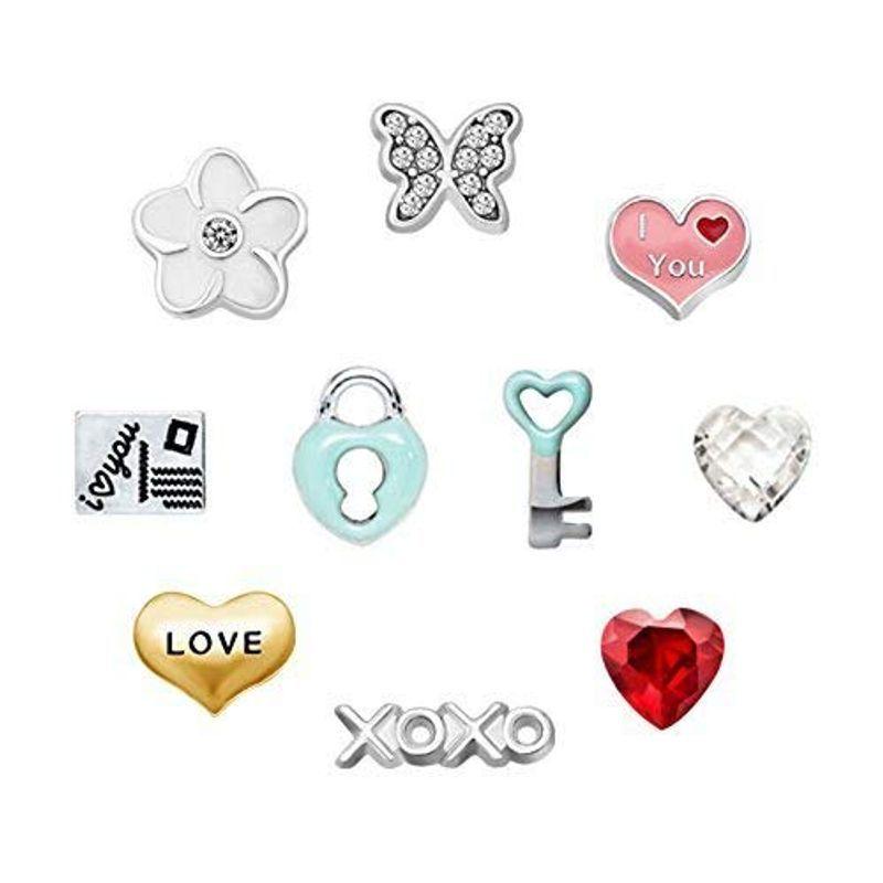 Mother's Day 10 Pcs Butterfly Floating Charms for Synthetic Glass Livi
