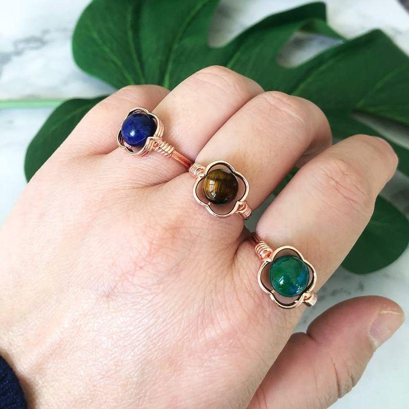 驚きの値段 YWDREAM 3PCS Jewelry Chakra Rings Crystal Stones Healing and Crystals 指輪