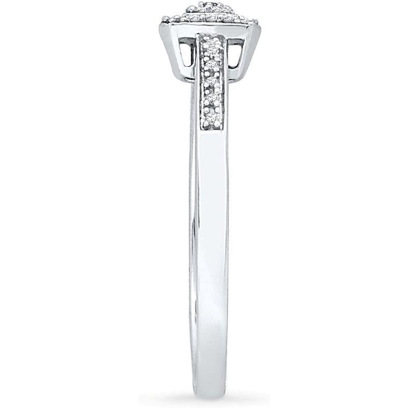 激安 Sterling DGOLD Silver 6 Size CTTW), (0.12 Ring Promise Diamond Round 指輪