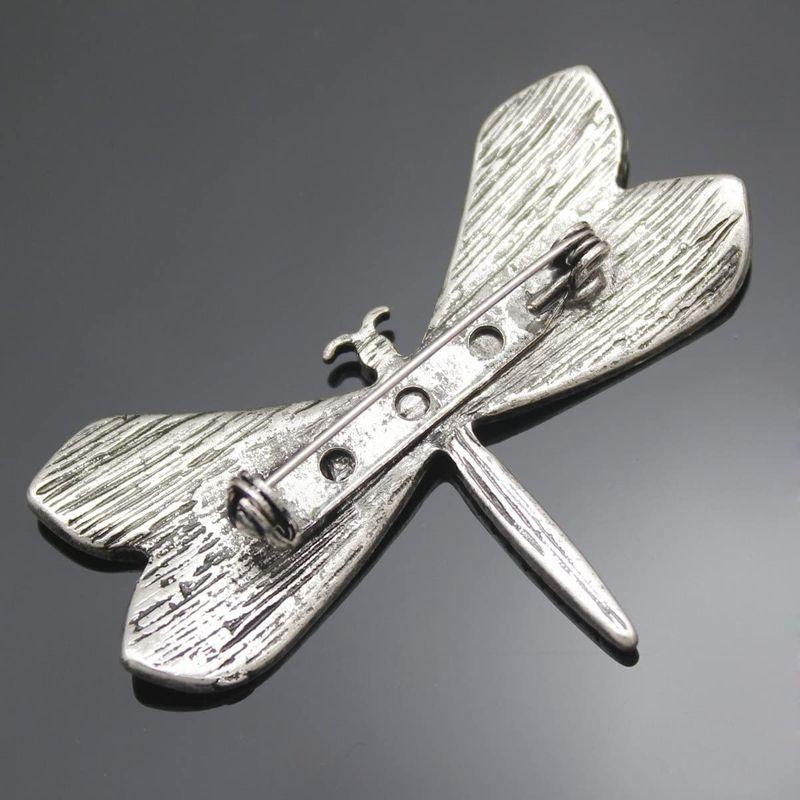 人気提案 Tone - Silver Q&Q Simula Dragonfly Victorian Nouveau Art Retro Fashion ブローチ