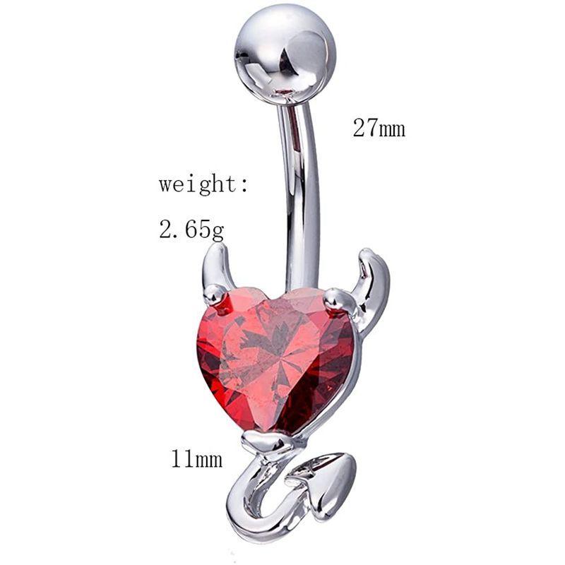 YHMM Devil Heart Belly Button Rings 14G Surgical Steel Navel Barbells｜toshizou-netstyle｜03
