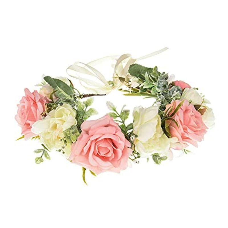 注目の福袋！ Bridal Wedding Wooland Artificial Fall Floral Peony Rose Crown Flower その他帽子