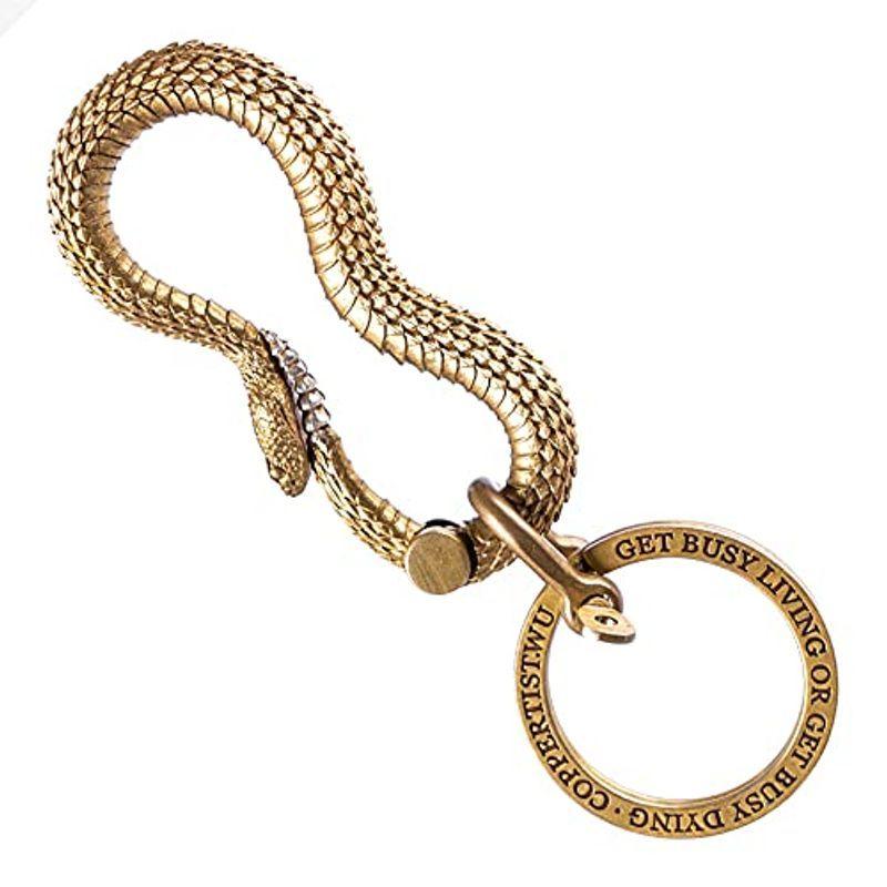 かわいい新作 Rattlesnake COPPERTIST.WU Keychain Coo Women for Keychains Snake Brass キーホルダー、キーリング