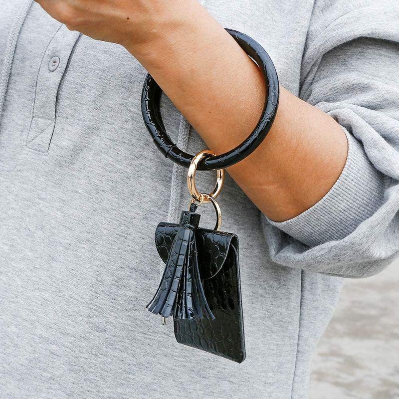 3-Pack Wristlet Wallet Bracelet Keychain Pocket Card Holder for Women