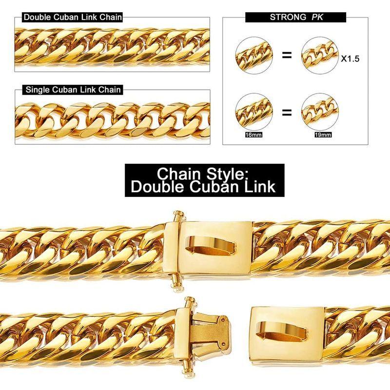 Gold Dog Chain Collar Walking Metal Choke Collar with Design Secure Bu｜toshizou-netstyle｜07