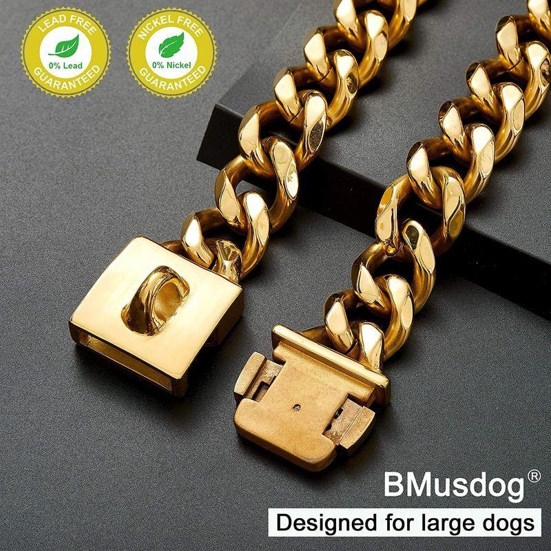 BMusdog Gold Chain Dog Collar 23MM Heavy Duty Thick 18K Cuban Link Cha｜toshizou-netstyle｜07