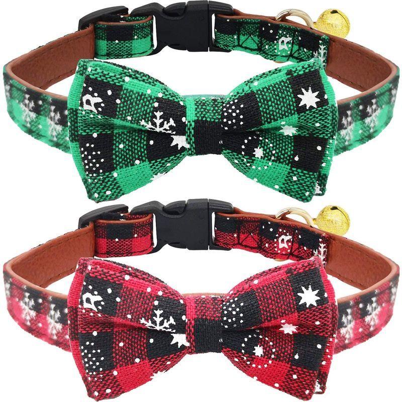 KUDES 2 Pack/Set Christmas Snowflake Dog Collars Breakaway with Bow Ti｜toshizou-netstyle｜06