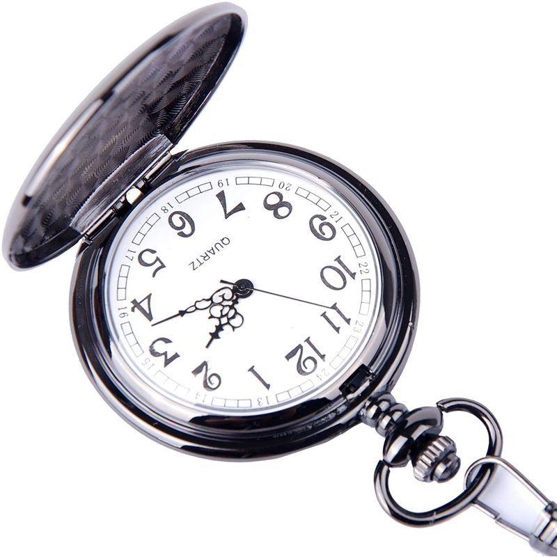 ShoppeWatch Pocket Watch Quartz Movement Black Case White Dial Arabic  夏セール開催中 MAX80%OFF！