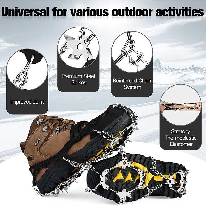 LECEVOCY Crampons Ice Cleats for Shoes 19 Spikes Boots and Stainless ディスカウント 【ギフ_包装】