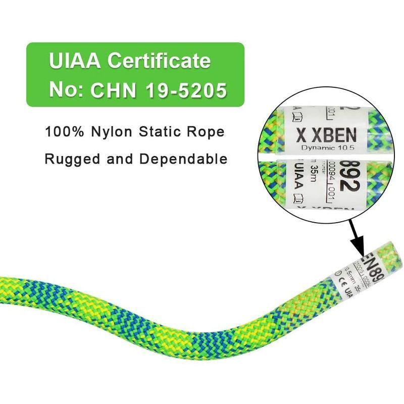 低価格 X XBEN 10.5 mm UIAA Dynamic Climbing Rope 35M(115ft), Safety Nylon Ker ロープバッグ