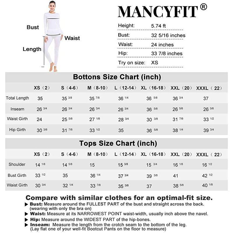 MANCYFIT 供え Thermal Underwear for Women Long Set Fleece Lined Ultra Johns
