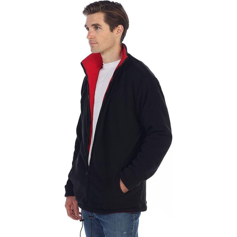 【おトク】 Reversible Up Zip Mens Gioberti Polar Black/Red, Jacket, Heavy Fleece その他コート、アウター
