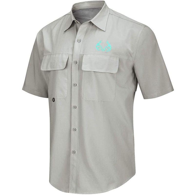 人気ブランド新作豊富 Men's Realtree Short (XL) Shirt White Fishing Tech Performance Sleeve その他ワイシャツ