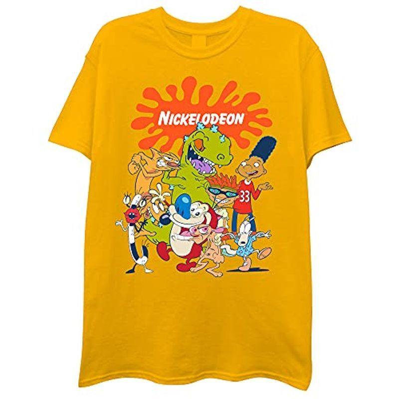 全品送料0円 Nickelodeon mens Nickelodeon Retro Character Group T-shirt - Reptar, G Tシャツ、アンダーシャツ
