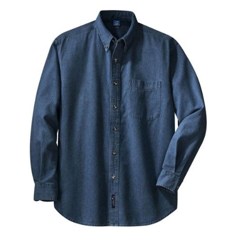 魅力的な Long COMPANY AND PORT Sleeve 2XL Blue, Ink (SP10) Shirt Denim 半袖