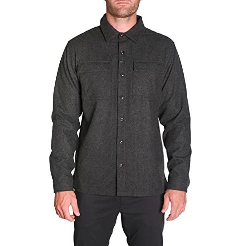 値段が激安 Button Men’s Down ( Shirt Wool Sleeve Long Outdoor Shirt Flannel Plaid 半袖