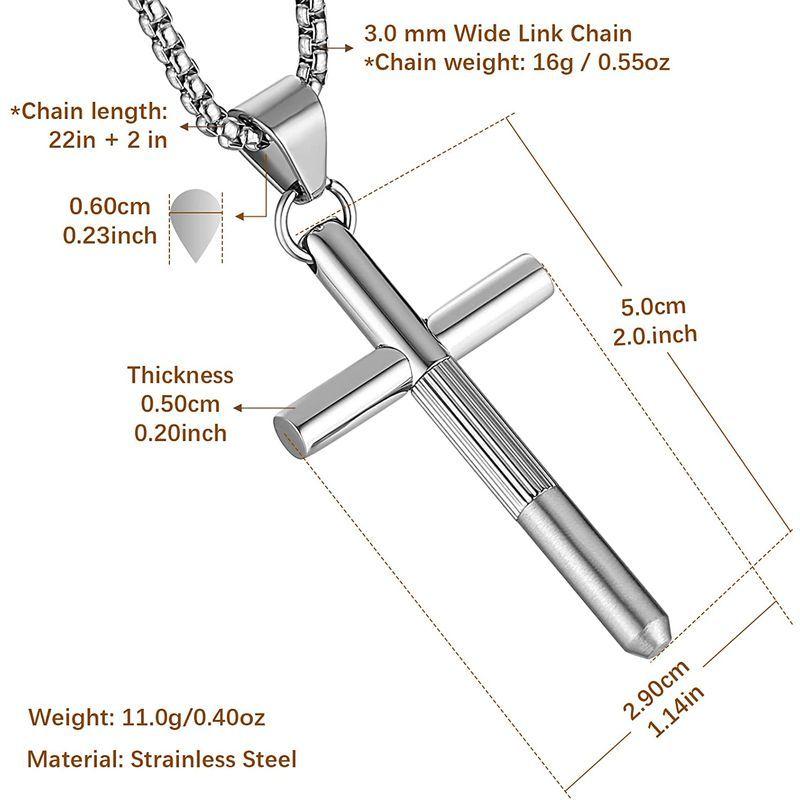 【送料無料/即納】  HZMAN Portable Mini Men, for Necklace Cross Steampunk Steel Stainless ネックレス、ペンダント