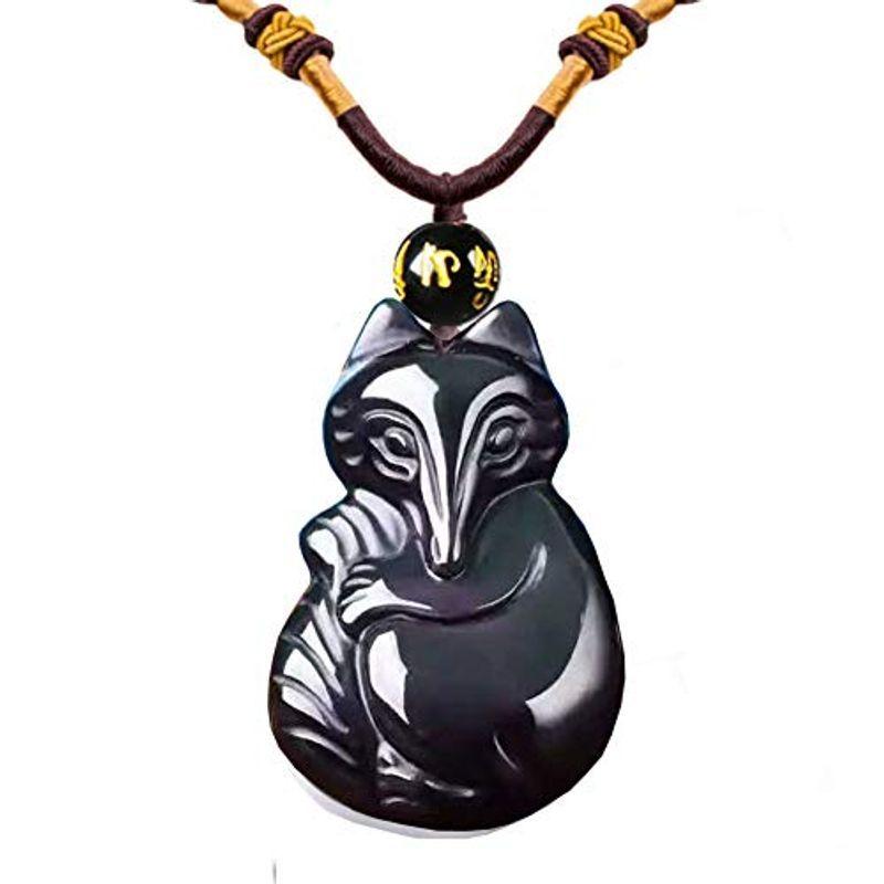 激安単価で Natural Sinymilk Obsidian Adjustable Female Pendant Fox Stone Healing ネックレス ペンダント Midyatech Com