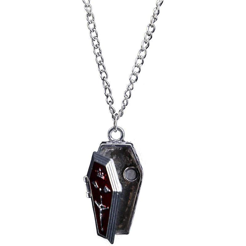 お得セット Arsimus Gothic Punk Necklace (Silver Casket with Openable Compartment) ネックレスチェーン