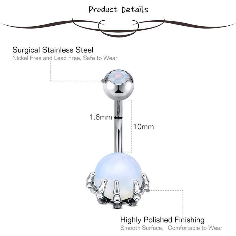 特価 316l Acefun Surgical Sku Rings Navel Cz Clear Rings Button Belly Steel ボディピアス