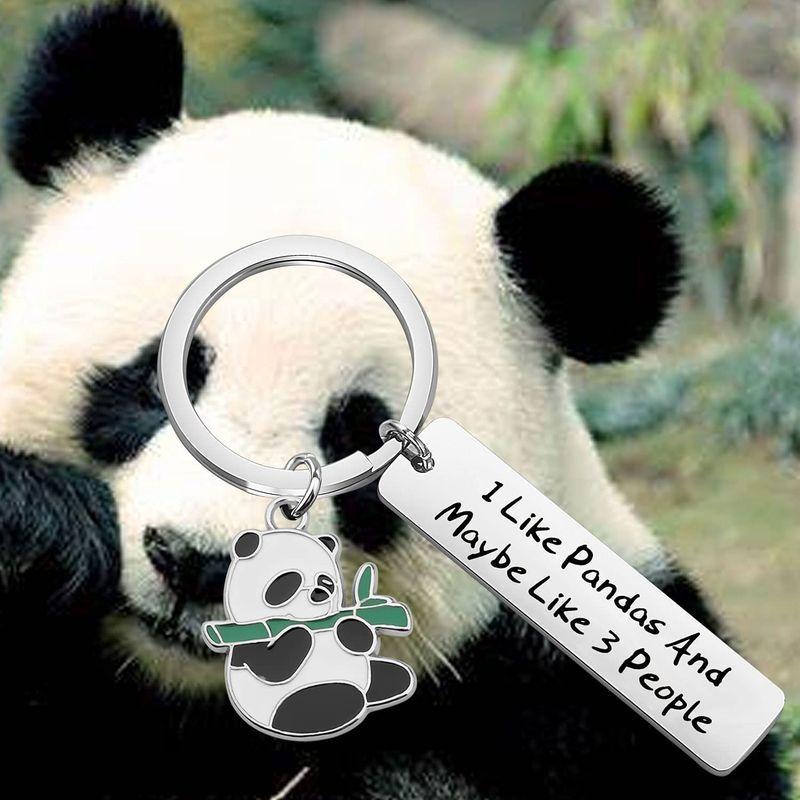 UJIMS Panda Lovers Gifts Panda Bear Charm Keychain I Like Pandas and Maybe Like 3 People Panda Jewelry 